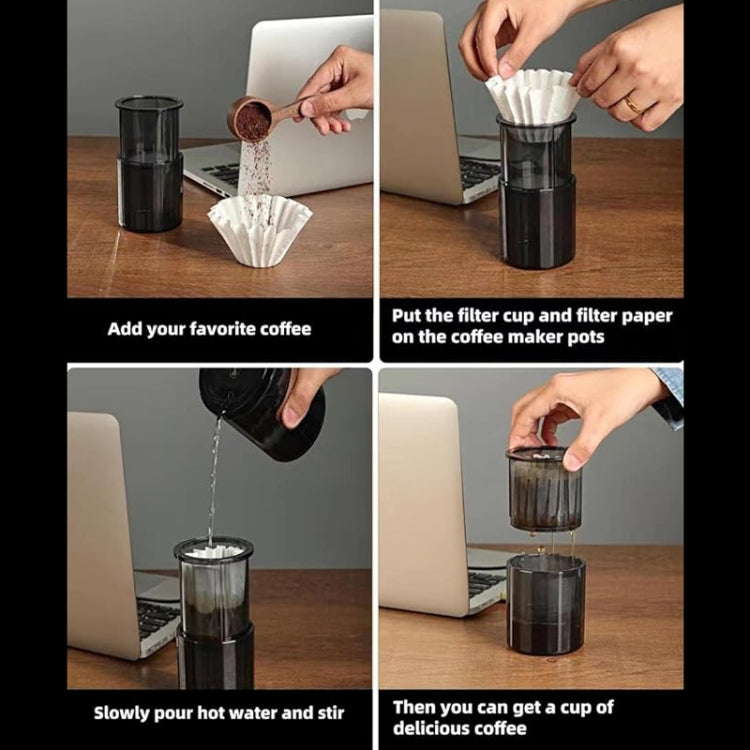 3 In 1 Pour Over Coffee Maker with Filter Cup for Camping Travel Office Gradient Black - free shipping - PMC TechLife - Order now!