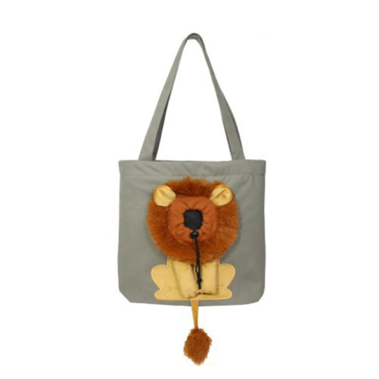 Canvas Expandable Little Lion Shape Cat Bag Small Dog Handbag, Size: Small (Dark Gray) - Pet Bags by PMC TechLife | Online Shopping South Africa | PMC TechLife | Buy Now Pay Later Mobicred
