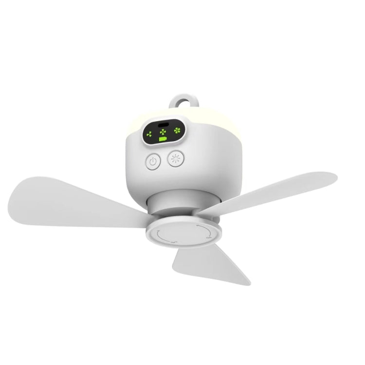 Mini Ceiling Fan Portable Camping Fan With Light &  Remote Built In 8000mAh Battery(White) - Electric Fans by PMC Jewellery | Online Shopping South Africa | PMC Jewellery | Buy Now Pay Later Mobicred