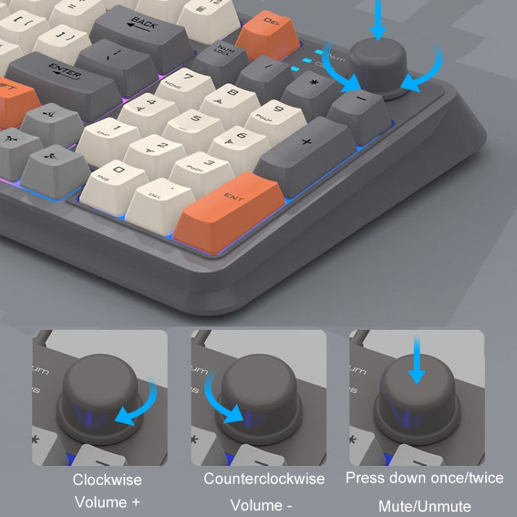 XUNSVFOX K94 Wireless Bluetooth Dual Mode Mechanical Keyboard Gaming Office Laptop Keyboard(Sea Salt) - free shipping - PMC Jewellery - Order now!