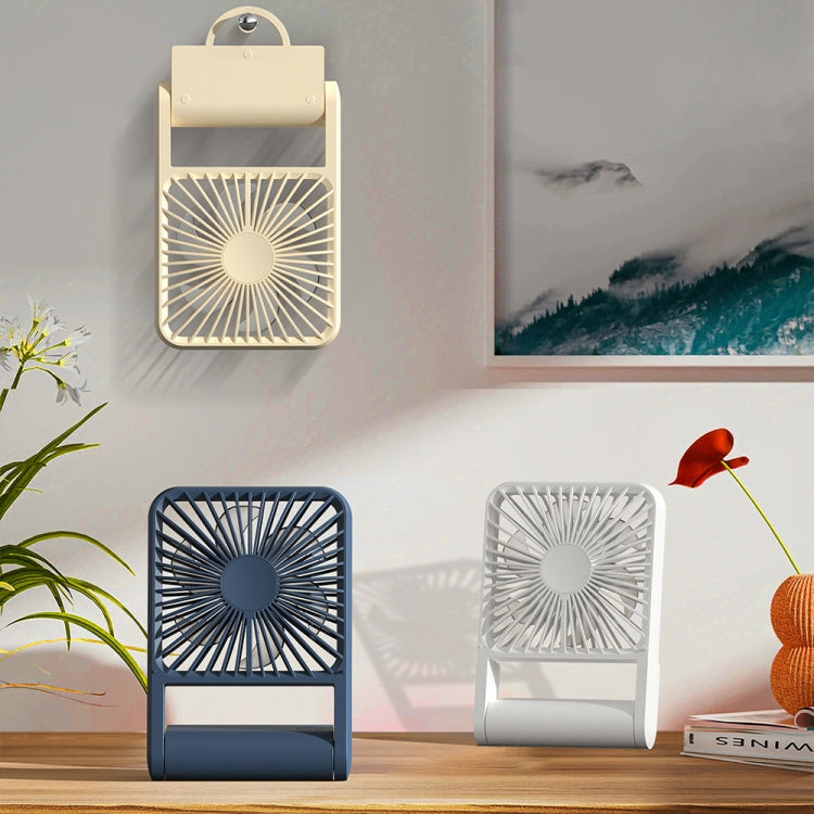 HX-123 USB Charging Wall-mounted Desktop Folding Thin and Light Small Fan(Yellow) - Electric Fans by PMC TechLife | Online Shopping South Africa | PMC TechLife | Buy Now Pay Later Mobicred