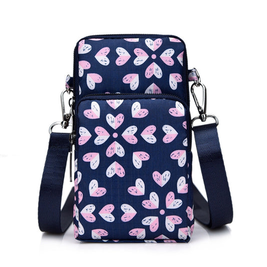 Printed Crossbody Mobile Phone Bag Mini Wallet With Arm Band, Style: Heart - Single-shoulder Bags by PMC Jewellery | Online Shopping South Africa | PMC Jewellery | Buy Now Pay Later Mobicred