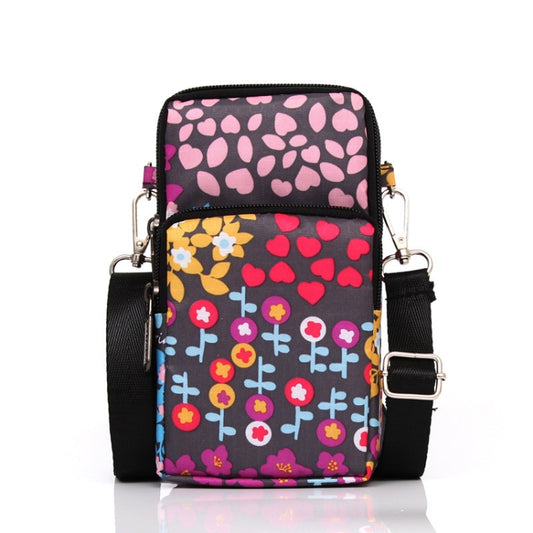 Printed Crossbody Mobile Phone Bag Mini Wallet With Arm Band, Style: Small Tree Bud - Single-shoulder Bags by PMC Jewellery | Online Shopping South Africa | PMC Jewellery | Buy Now Pay Later Mobicred