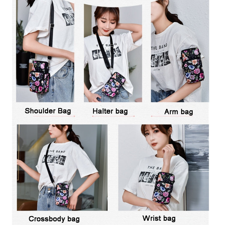 Printed Crossbody Mobile Phone Bag Mini Wallet With Arm Band, Style: Aquarius - Single-shoulder Bags by PMC TechLife | Online Shopping South Africa | PMC TechLife | Buy Now Pay Later Mobicred