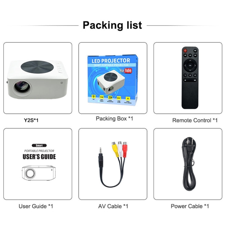 Y2S 1080P Mini LED WiFi Projector Support Wireless Wired Screen Mirroring Youtube Version(US Plug) - Mini Projector by PMC TechLife | Online Shopping South Africa | PMC TechLife | Buy Now Pay Later Mobicred