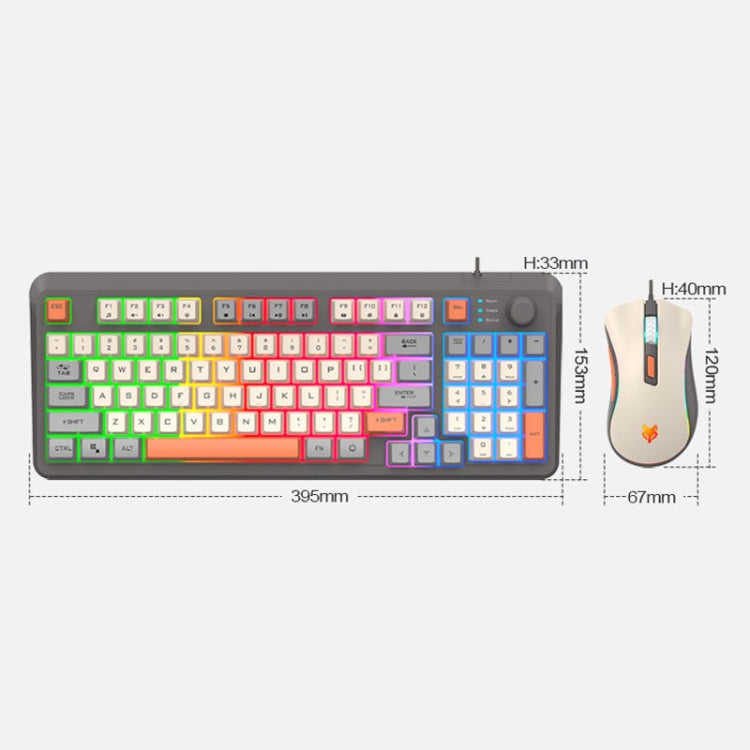 XUNSVFOX K820 Wired Gaming Mechanical Feeling 94 Keys Keyboard And Mouse Set(Bee) - Wired Keyboard by XUNSVFOX | Online Shopping South Africa | PMC Jewellery | Buy Now Pay Later Mobicred