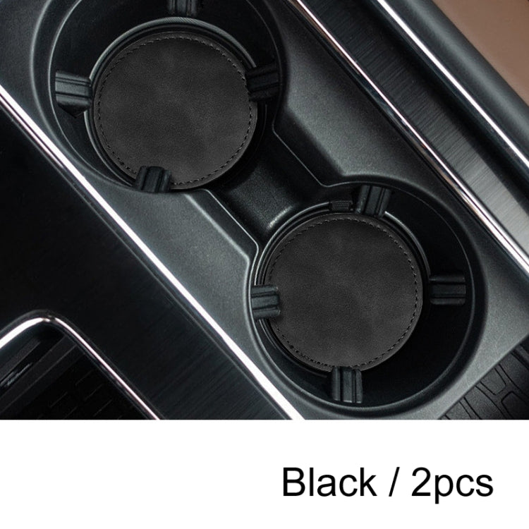 2pcs/ Set Car Suede Anti-Slip Water Coaster Car Interior Decoration(Black) - Car Drink Holders by PMC TechLife | Online Shopping South Africa | PMC TechLife | Buy Now Pay Later Mobicred