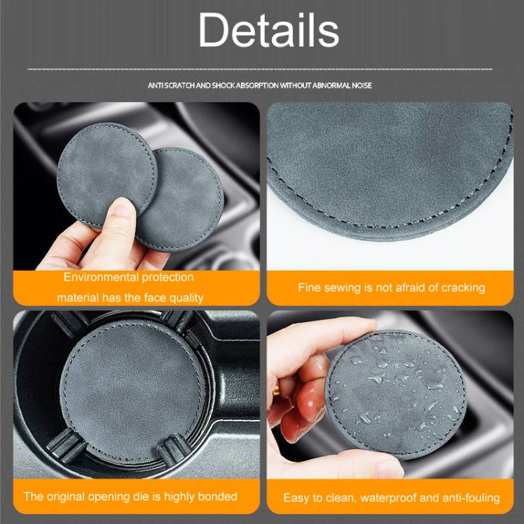 2pcs/ Set Car Suede Anti-Slip Water Coaster Car Interior Decoration(Black) - Car Drink Holders by PMC TechLife | Online Shopping South Africa | PMC TechLife | Buy Now Pay Later Mobicred