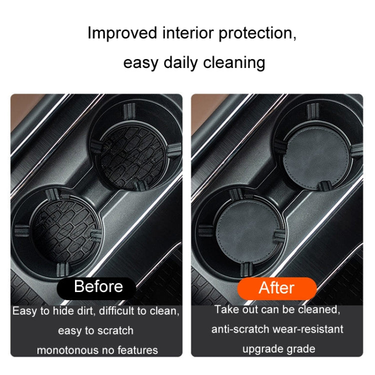 2pcs/ Set Car Suede Anti-Slip Water Coaster Car Interior Decoration(Black) - Car Drink Holders by PMC TechLife | Online Shopping South Africa | PMC TechLife | Buy Now Pay Later Mobicred