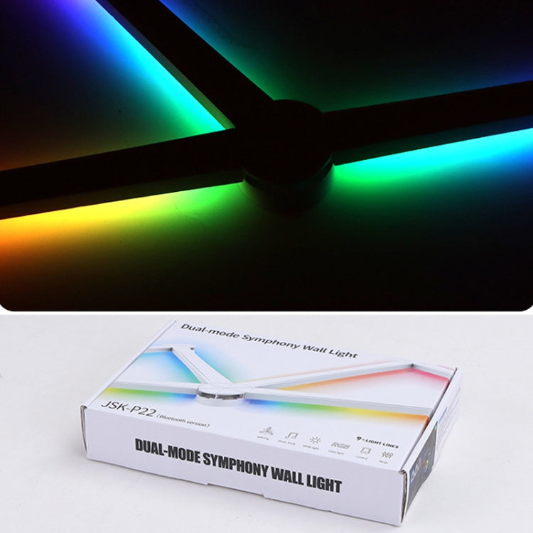 JSK-P22 5V Bluetooth RGB Stitching Light E-Sports Atmosphere Decorative Lamp, Style: 9 Sections+USB To DC Line+EU Plug(White) - Novelty Lighting by PMC TechLife | Online Shopping South Africa | PMC TechLife | Buy Now Pay Later Mobicred