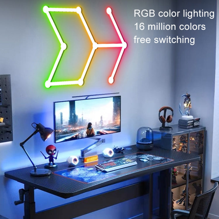 JSK-P22 5V Bluetooth RGB Stitching Light E-Sports Atmosphere Decorative Lamp, Style: 9 Sections+USB To DC Line+US Plug(White) - Novelty Lighting by PMC TechLife | Online Shopping South Africa | PMC TechLife | Buy Now Pay Later Mobicred