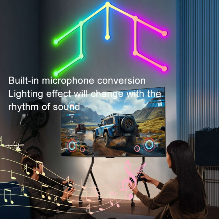 JSK-P22 5V Bluetooth RGB Stitching Light E-Sports Atmosphere Decorative Lamp, Style: 9 Sections+USB To DC Line(White) - Novelty Lighting by PMC TechLife | Online Shopping South Africa | PMC TechLife | Buy Now Pay Later Mobicred
