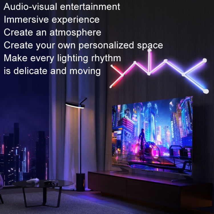 JSK-P22 5V Bluetooth RGB Stitching Light E-Sports Atmosphere Decorative Lamp, Style: 9 Sections+USB To DC Line(White) - Novelty Lighting by PMC TechLife | Online Shopping South Africa | PMC TechLife | Buy Now Pay Later Mobicred