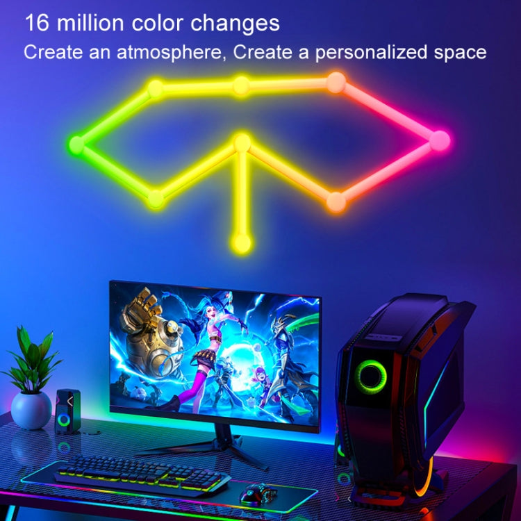 JSK-P26 Smart WiFi Bluetooth Version RGB Direct Illumination Phantom Splicing Light, Support Amazon Alexa / Google Assistant / DuerOS, Style: 9 Sections+US Plug Adapter(White) - Novelty Lighting by PMC TechLife | Online Shopping South Africa | PMC TechLife | Buy Now Pay Later Mobicred