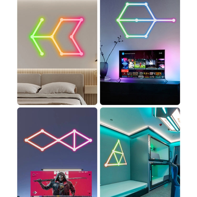 JSK-P26 Smart WiFi Bluetooth Version RGB Direct Illumination Phantom Splicing Light, Support Amazon Alexa / Google Assistant / DuerOS, Style: 9 Sections+UK Plug Adapter(White) - Novelty Lighting by PMC TechLife | Online Shopping South Africa | PMC TechLife | Buy Now Pay Later Mobicred