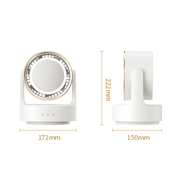 3 In 1 Multifunctional Desktop Fan with LED Light Cosmetic Mirror USB Plug Non-Oscillating - Electric Fans by PMC TechLife | Online Shopping South Africa | PMC TechLife | Buy Now Pay Later Mobicred