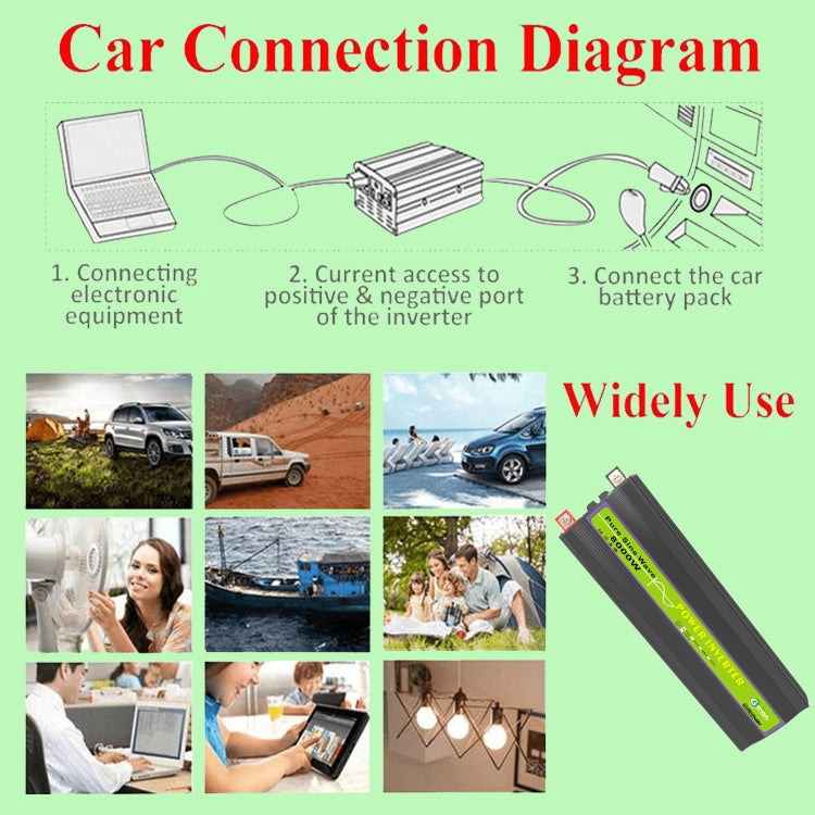 Gurxun 24V-220V 8000W Pure Sine Wave Inverter Car Single Digital Display Voltage Converter - free shipping - PMC TechLife - Order now!