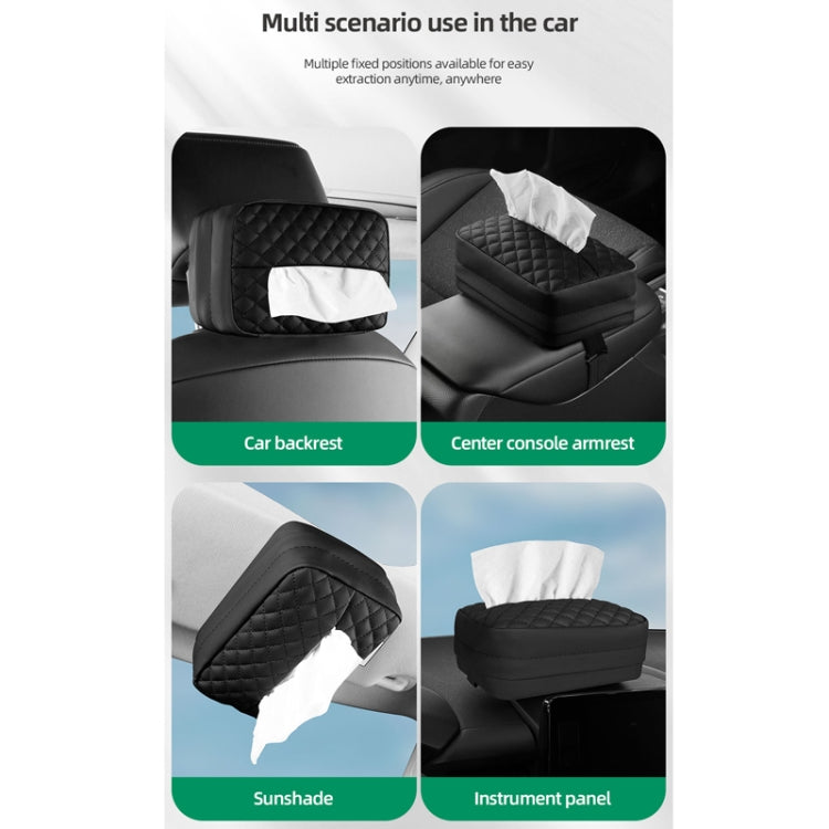 Car Sun Visor Armrest Box Back Hanging Tissue Box(Beige) - Tissue Boxes by PMC TechLife | Online Shopping South Africa | PMC TechLife | Buy Now Pay Later Mobicred