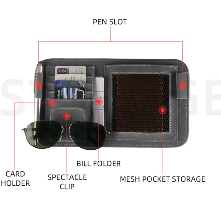 Car Sun Visor Bill Holder Glasses Clip Storage Bag(Black) - Sunglasses & Glasses Clips by PMC TechLife | Online Shopping South Africa | PMC TechLife | Buy Now Pay Later Mobicred