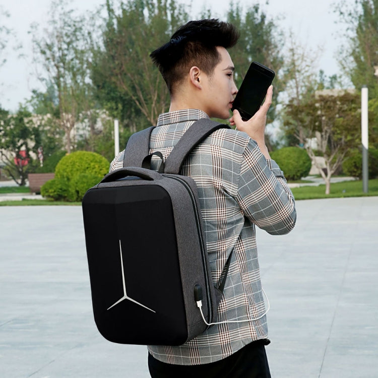 15 inch Large-Capacity Waterproof Business Commuter Laptop Backpack with USB Port(Simplified Black) - Backpack by PMC Jewellery | Online Shopping South Africa | PMC Jewellery | Buy Now Pay Later Mobicred
