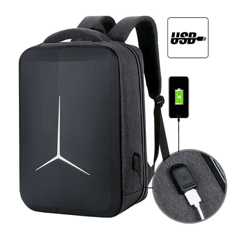 15 inch Large-Capacity Waterproof Business Commuter Laptop Backpack with USB Port(Simplified Blue) - Backpack by PMC Jewellery | Online Shopping South Africa | PMC Jewellery | Buy Now Pay Later Mobicred