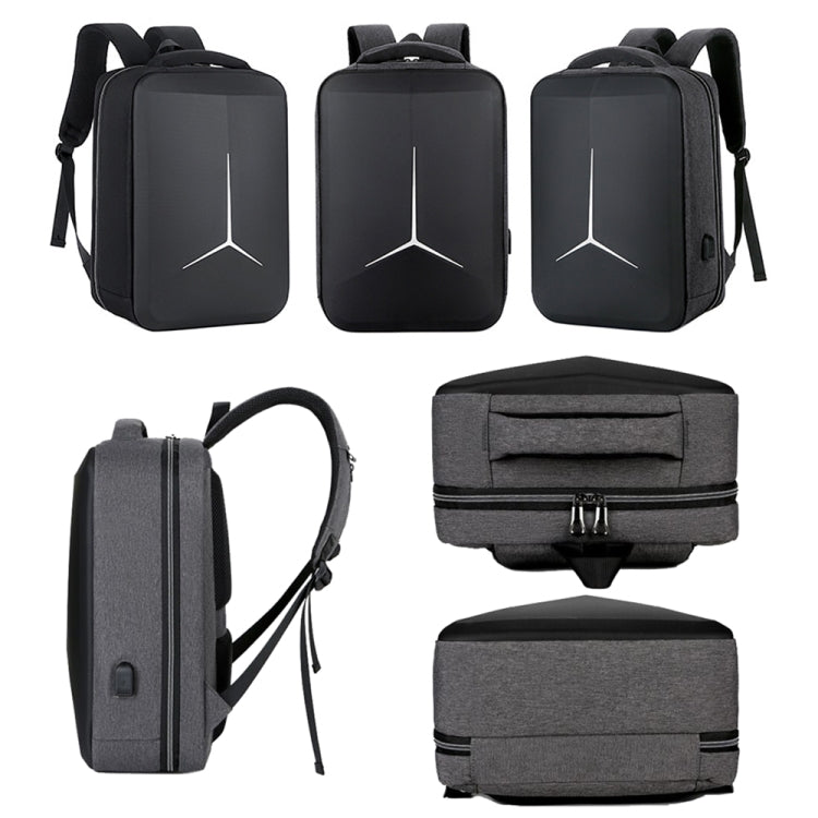 15 inch Large-Capacity Waterproof Business Commuter Laptop Backpack with USB Port(Simplified Black) - Backpack by PMC Jewellery | Online Shopping South Africa | PMC Jewellery | Buy Now Pay Later Mobicred