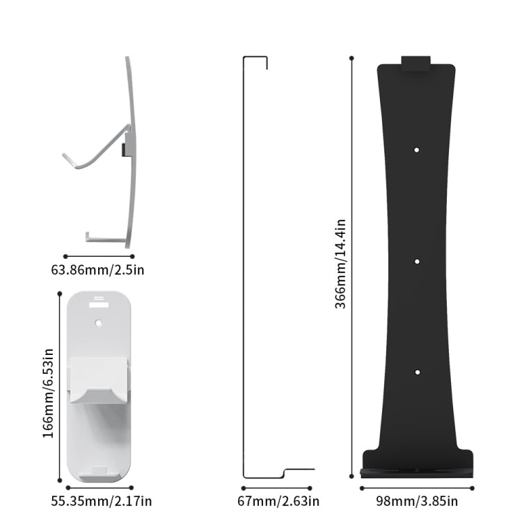 For PS5 Slim JYS-P5193 Console Wall Mount Hanging Storage Rack With Headphone Grip Organizer(White) - Holder by JYS | Online Shopping South Africa | PMC Jewellery | Buy Now Pay Later Mobicred