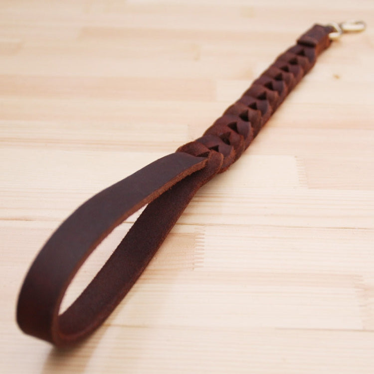1.8x50cm Leather Pet Leash Short Pull Rope Dog Chain(Coffee) - Leashes & Chest Strap by PMC TechLife | Online Shopping South Africa | PMC TechLife | Buy Now Pay Later Mobicred