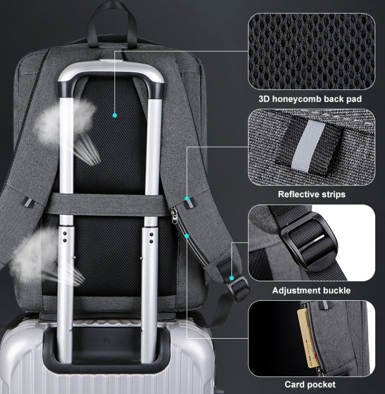 16 inch Large Capacity Password Lock Anti-Theft Laptop Backpack With USB Port(Pink) - Backpack by PMC Jewellery | Online Shopping South Africa | PMC Jewellery | Buy Now Pay Later Mobicred