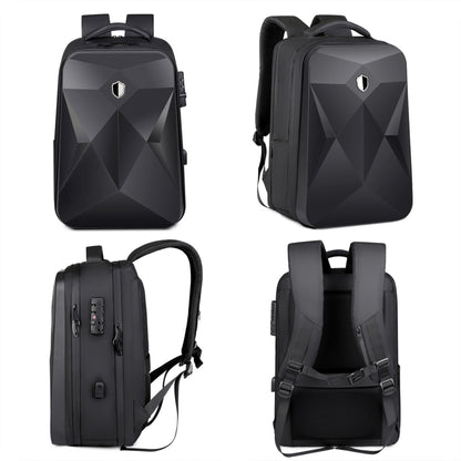 17 inch Password Lock Large Capacity Waterproof Laptop Backpack with USB Port(Black) - Backpack by PMC Jewellery | Online Shopping South Africa | PMC Jewellery | Buy Now Pay Later Mobicred