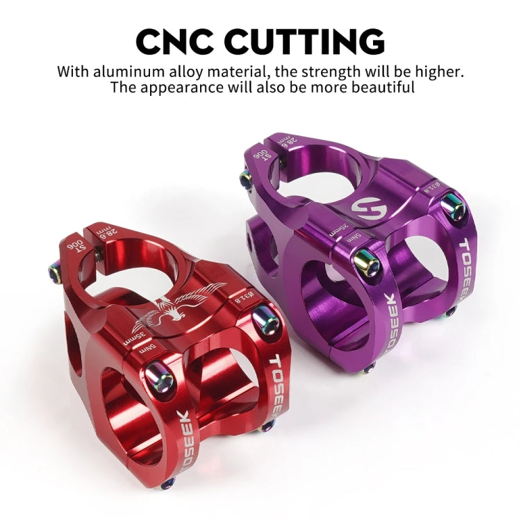 TOSEEK 35mm Aluminum Alloy Stem Bicycle Modification Accessories, Color: Purple - Bicycle Grips by TOSEEK | Online Shopping South Africa | PMC TechLife | Buy Now Pay Later Mobicred