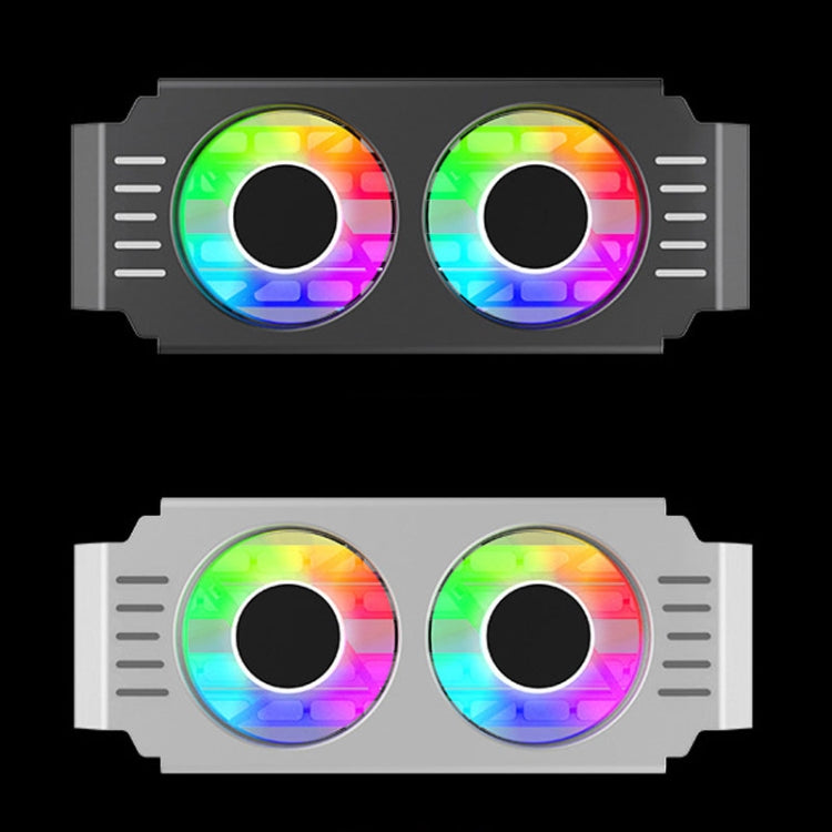 Desktop ARGB Memory Cooler PWM Temperature Control Dual Fan, For DDR / DDR2 / DDR3 / DDR4 / DDR5(Black) - Fan Cooling by PMC Jewellery | Online Shopping South Africa | PMC Jewellery | Buy Now Pay Later Mobicred