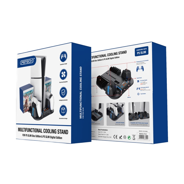 For Sony PS5 Slim PGTECH GP-521 Handle Charging Base Host Cooling Rack With Disc Rack(White) - free shipping - PMC Jewellery - Order now!