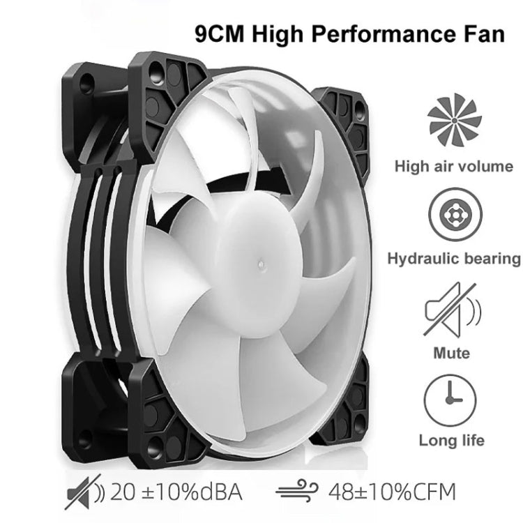 COOLMOON Frost Double Copper Tube CPU Fan Desktop PC Illuminated Silent AMD Air-Cooled Cooler, Style: P22 Magic Moon Edition Double Fan - Fan Cooling by COOLMOON | Online Shopping South Africa | PMC Jewellery | Buy Now Pay Later Mobicred