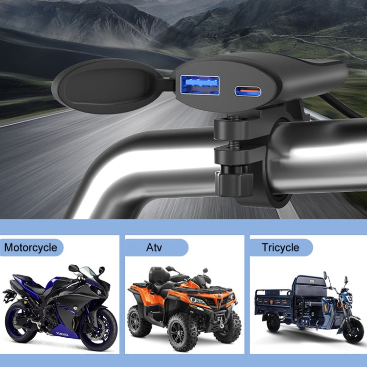Fast Charging Dual-USB QC3.0 Motorcycle Cell Phone Charger - Battery Charger by PMC TechLife | Online Shopping South Africa | PMC TechLife | Buy Now Pay Later Mobicred