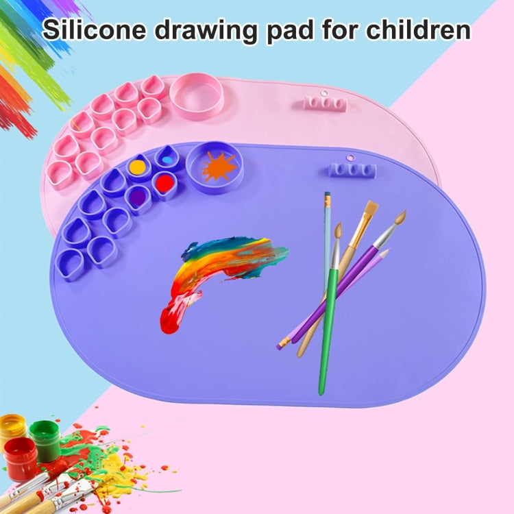 59 x 40cm  Oval Silicone Painting Pad Art Mat for Drawing Clay(Color) - free shipping - PMc TechLife - Order now!