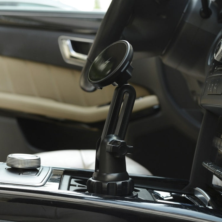 Car Water Cup Holder MagSafe Wireless Charging Bracket(Black) - Wireless Charger Holders by PMC TechLife | Online Shopping South Africa | PMC TechLife | Buy Now Pay Later Mobicred