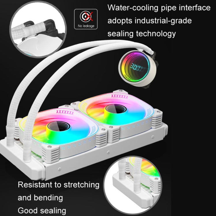 COOLMOON CM-YM-240T Digital ARGB Lens Edition Integrated Water Cooling CPU Cooler Temperature Display CPU Fan(Black) - free shipping - PMC Jewellery - Order now!