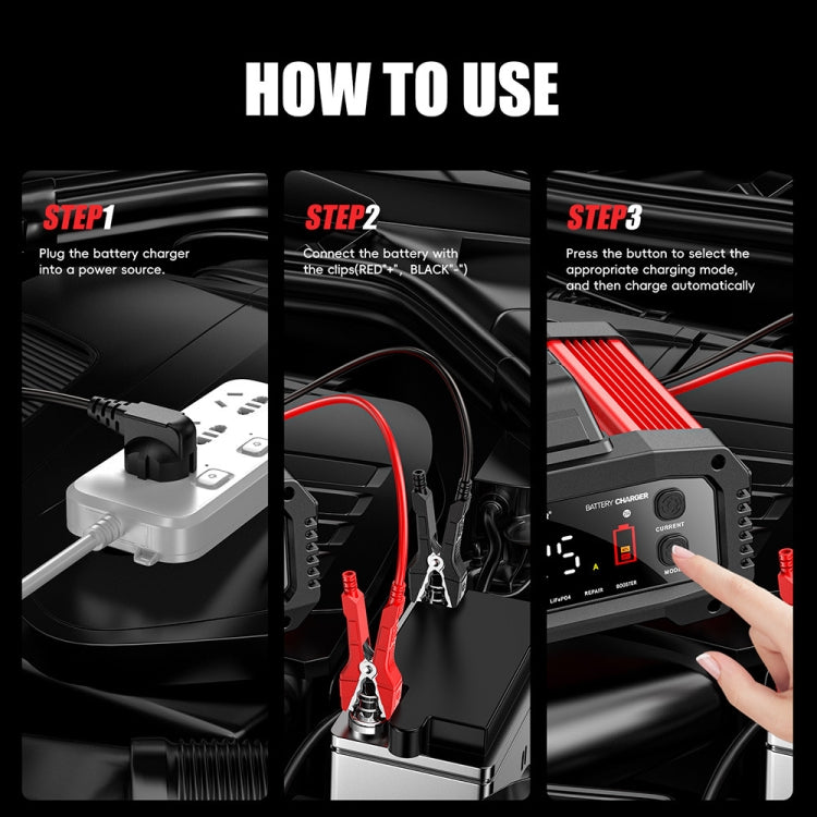 FOXSUR 25A 12V/24V Portable High-Power Car Ship Motorcycle Charger(UK Plug) - free shipping - PMC TechLife - Order now!