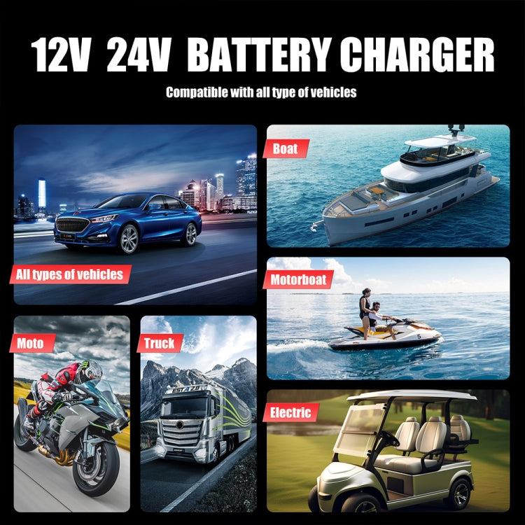 FOXSUR 25A 12V/24V Portable High-Power Car Ship Motorcycle Charger(JP Plug) - Battery Charger by FOXSUR | Online Shopping South Africa | PMC Jewellery | Buy Now Pay Later Mobicred