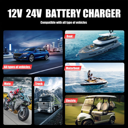 FOXSUR 25A 12V/24V Portable High-Power Car Ship Motorcycle Charger(UK Plug) - Battery Charger by FOXSUR | Online Shopping South Africa | PMC Jewellery | Buy Now Pay Later Mobicred