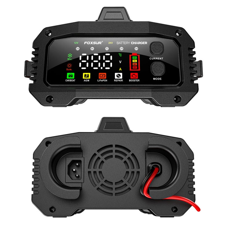 FOXSUR 25A 12V/24V Portable High-Power Car Ship Motorcycle Charger(UK Plug) - Battery Charger by FOXSUR | Online Shopping South Africa | PMC Jewellery | Buy Now Pay Later Mobicred