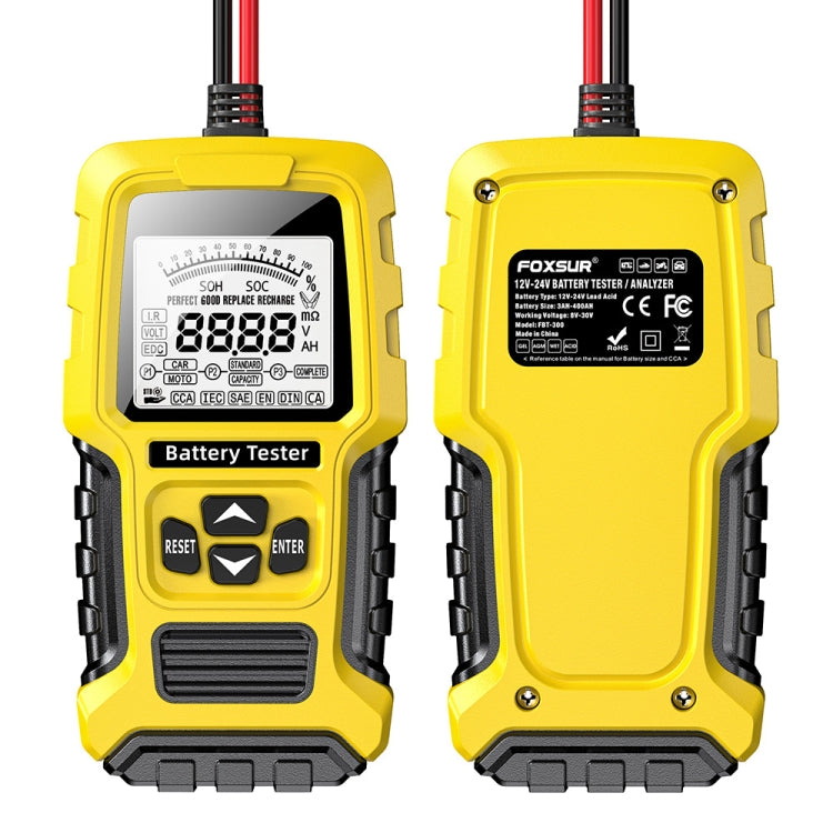 FOXSUR 12V/24V Automotive Lead-acid Battery Internal Resistance Rapid Analyzer(Yellow) - Electronic Test by FOXSUR | Online Shopping South Africa | PMC TechLife | Buy Now Pay Later Mobicred