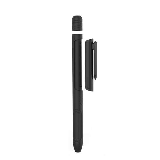 For Apple Pencil 1 AhaStyle PT141 Triple Defense Pen Clip Silicone Protective Case(Black) - Pencil Accessories by AhaStyle | Online Shopping South Africa | PMC Jewellery | Buy Now Pay Later Mobicred