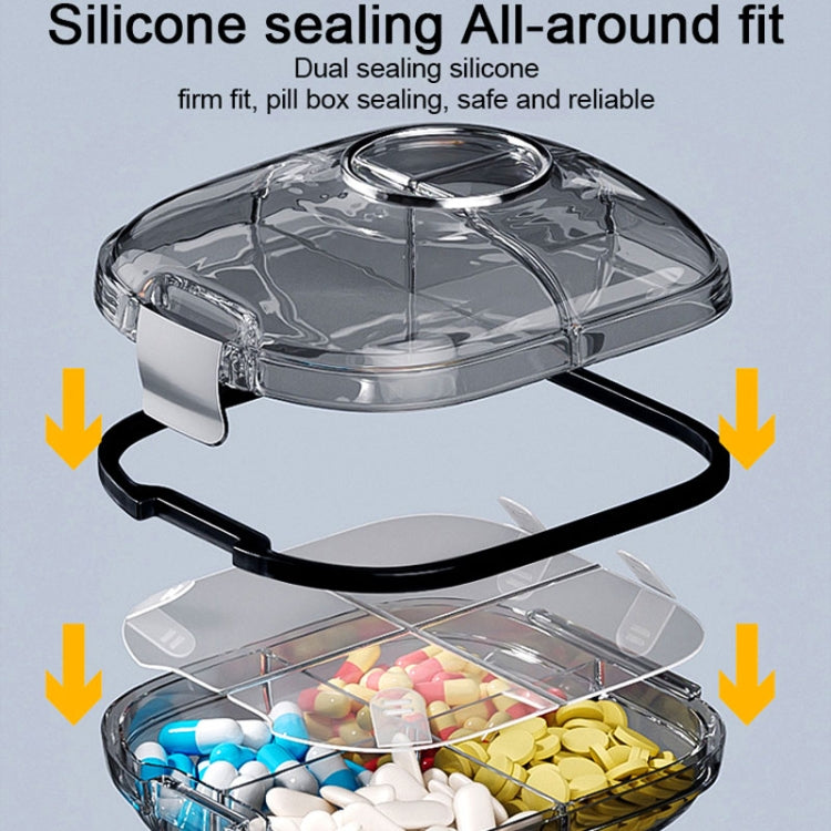Multi-functional Portable Mini Pill Dispenser Organizer(Transparent Black) - free shipping - PMC TechLife - Order now!