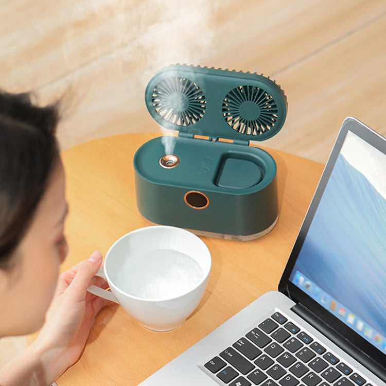WT-818 Dual-leaf Spray Smart Digital Display Desktop Fan Night Light Humidification Cooler(White) - Electric Fans by PMC TechLife | Online Shopping South Africa | PMC TechLife | Buy Now Pay Later Mobicred