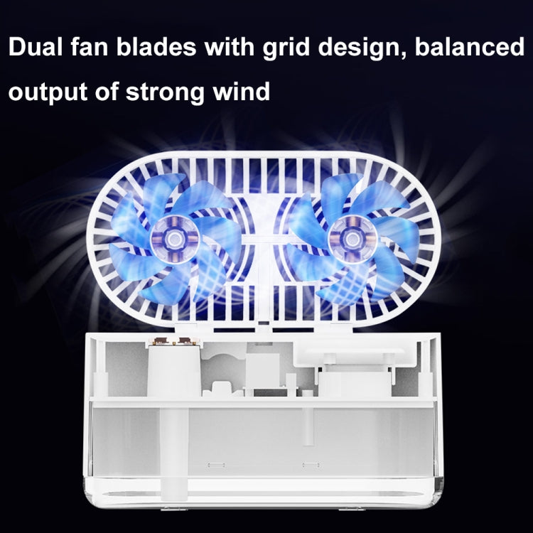 WT-818 Dual-leaf Spray Smart Digital Display Desktop Fan Night Light Humidification Cooler(White) - Electric Fans by PMC TechLife | Online Shopping South Africa | PMC TechLife | Buy Now Pay Later Mobicred