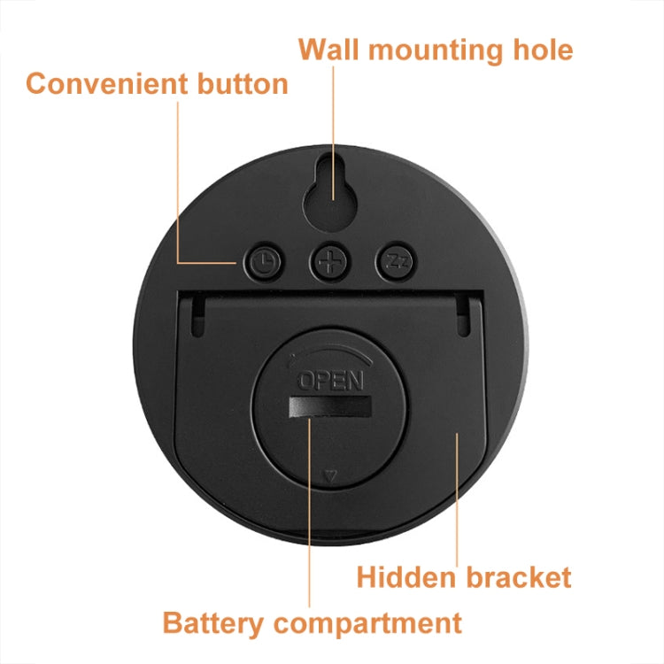 Slim Magnetic Thermometer And Hygrometer Clock Home Wall-Mounted Electronic Clock(Black) - Wall Clock by PMc TechLife | Online Shopping South Africa | PMc TechLife | Buy Now Pay Later Mobicred