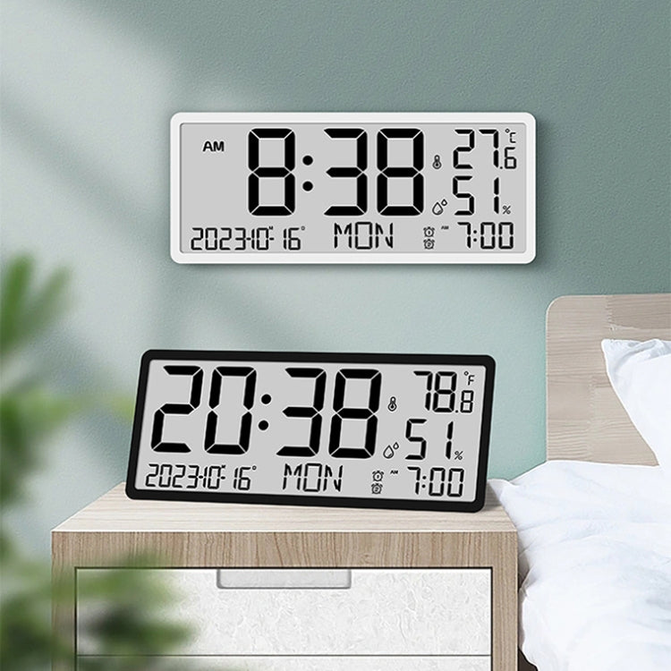 LCD Multifunctional Living Room Wall Clock Electronic Clock With Date/Temperature/Humidity Display(Black) - Wall Clock by PMc TechLife | Online Shopping South Africa | PMc TechLife | Buy Now Pay Later Mobicred