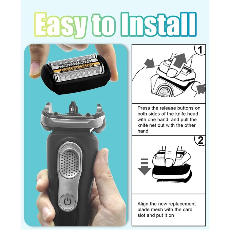 For Braun  Series 9 Electric Shaver Replacement Blade Gold Foil Style 92B With Text - Accessories by PMC TechLife | Online Shopping South Africa | PMC TechLife | Buy Now Pay Later Mobicred